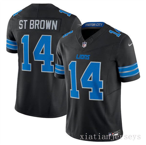Detroit Lions 14 Black The New Three-Generation Lion Jersey NFL