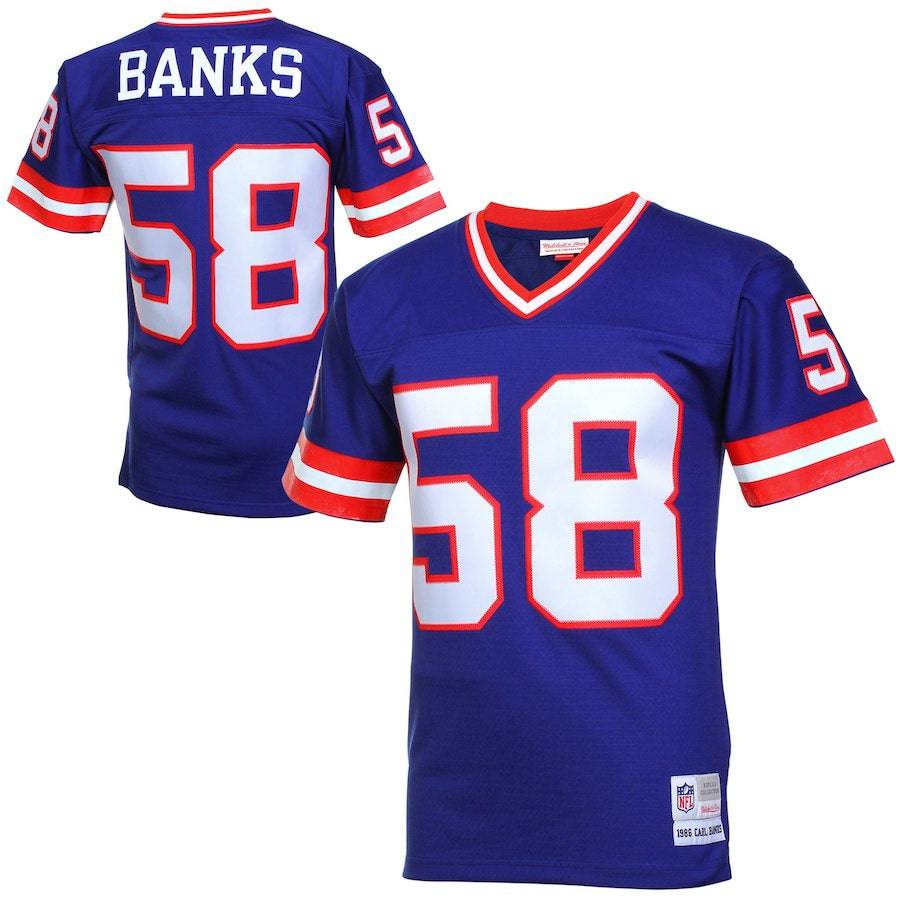 Mens New York Giants Carl Banks Mitchell & Ness Royal Blue Retired Player Vintage Jersey