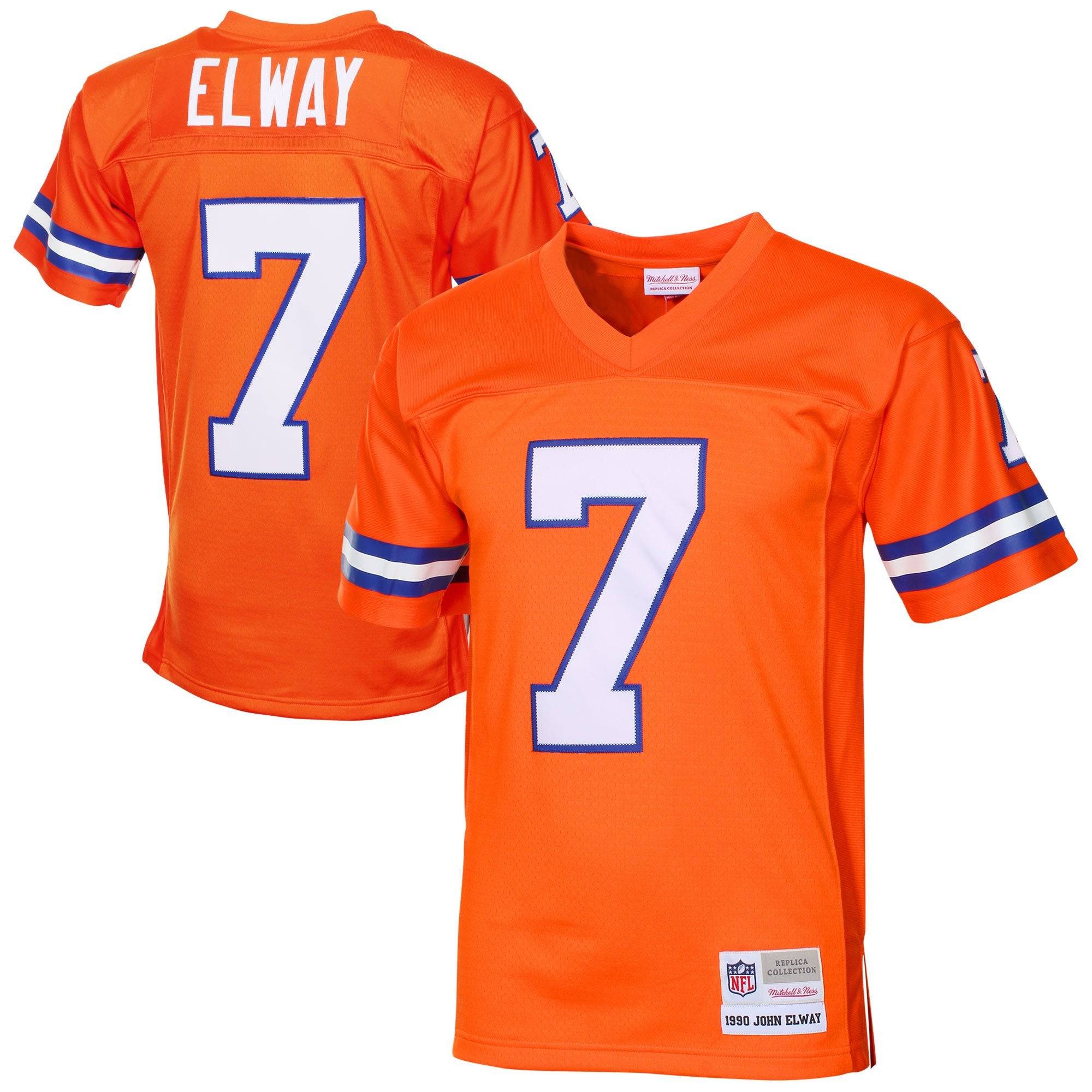 Mens Denver Broncos John Elway Mitchell & Ness Orange 1990 Legacy Jersey