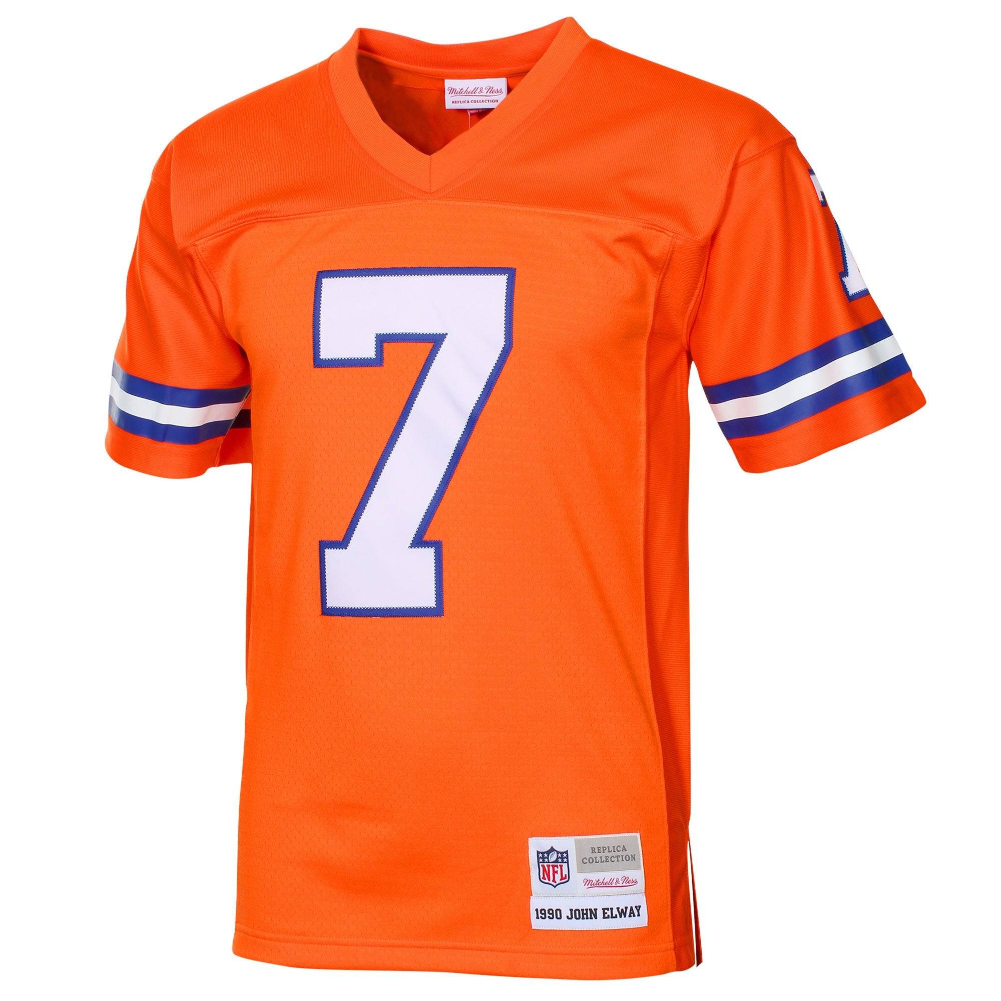 Mens Denver Broncos John Elway Mitchell & Ness Orange 1990 Legacy Jersey