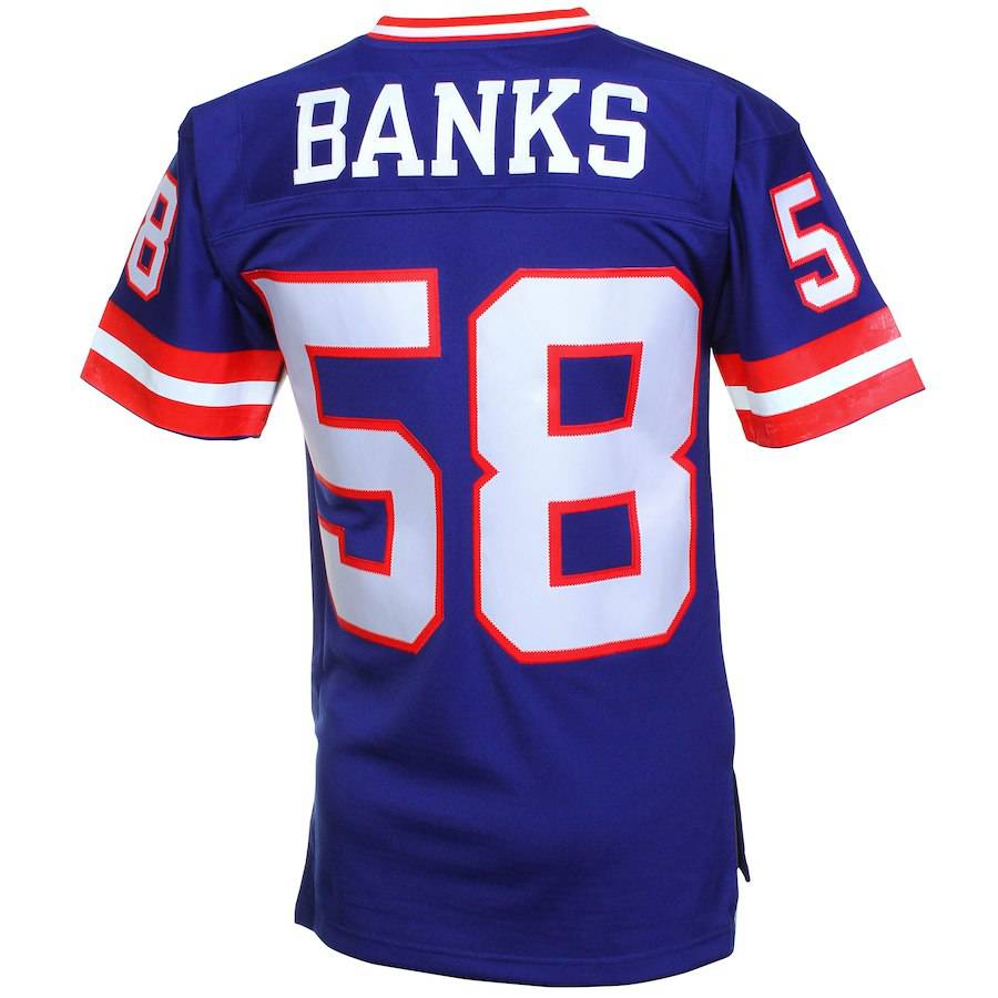 Mens New York Giants Carl Banks Mitchell & Ness Royal Blue Retired Player Vintage Jersey