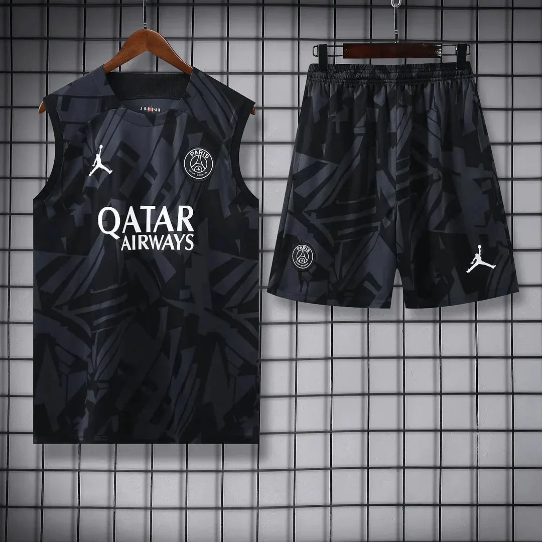 2023/2024 Psg Paris Saint-Germain pre-match Sleeveless training Black set