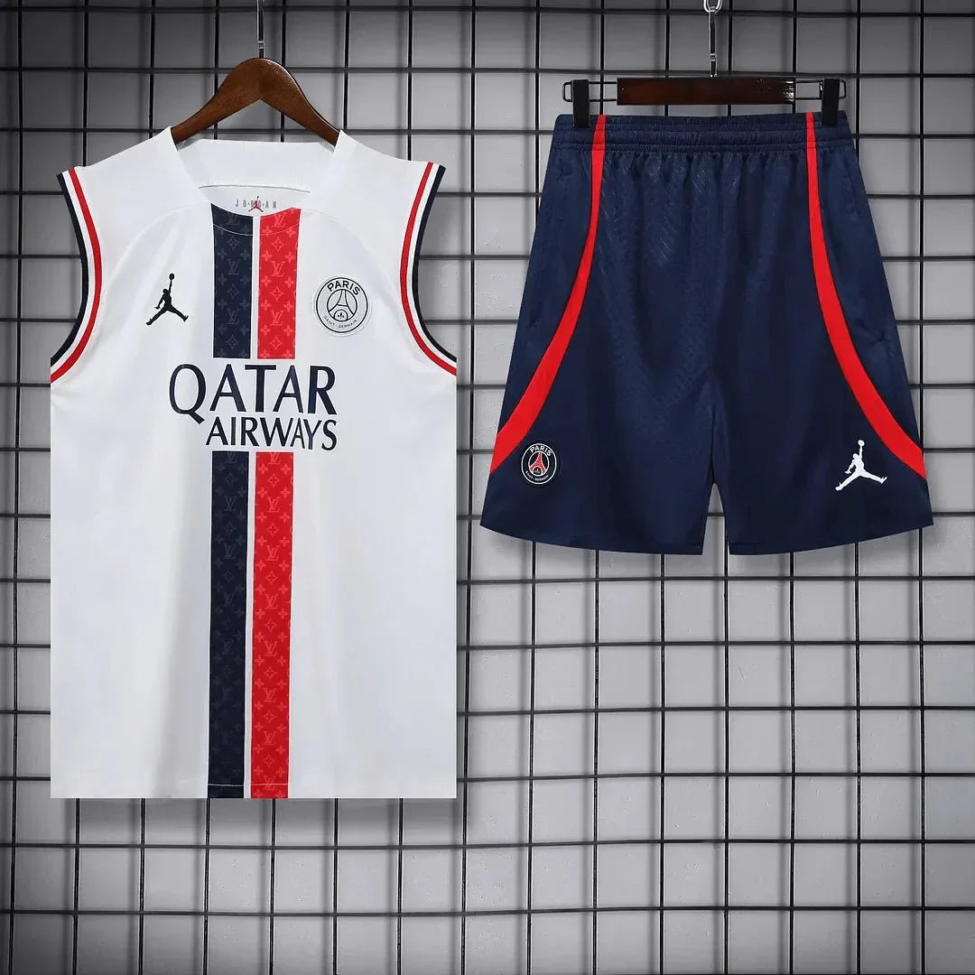 2023/2024 Psg Paris Saint-Germain X Lv pre-match Sleeveless training White set