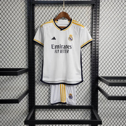 2023/2024 Real Madrid Home Football set Kids ( jersey+Shorts )