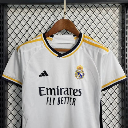 2023/2024 Real Madrid Home Football set Kids ( jersey+Shorts )