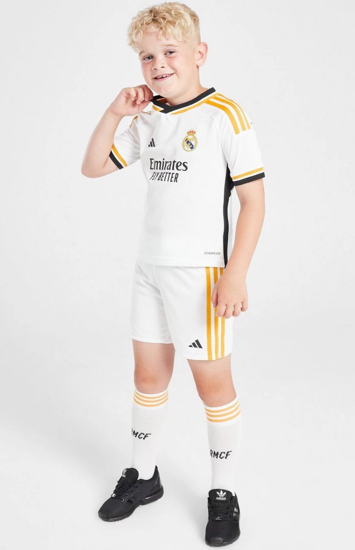 2023/2024 Real Madrid Home Football set Kids ( jersey+Shorts )