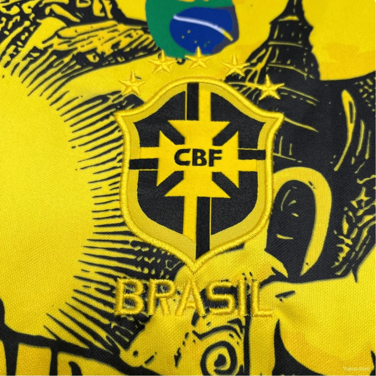 Gelbes Brasilien X Christ-Sonderedition-Trikot 2024/2025 – Fan-Version