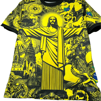 Gelbes Brasilien X Christ-Sonderedition-Trikot 2024/2025 – Fan-Version