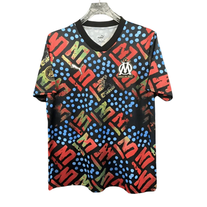 24/25 Olympique Marseille Afrika Schwarzes Spezial-Pre-Match-Kit - Fan-Version | 365djerseys Store