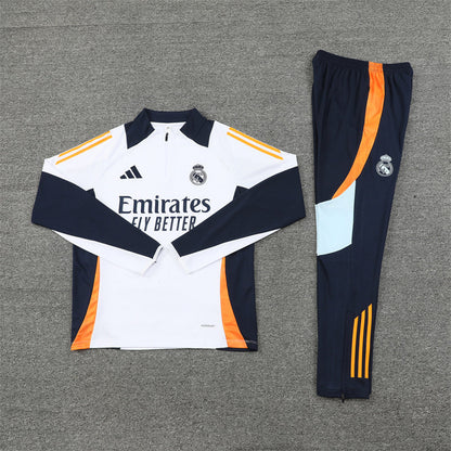 Real madrid Tracksuit white orange 2024/2025