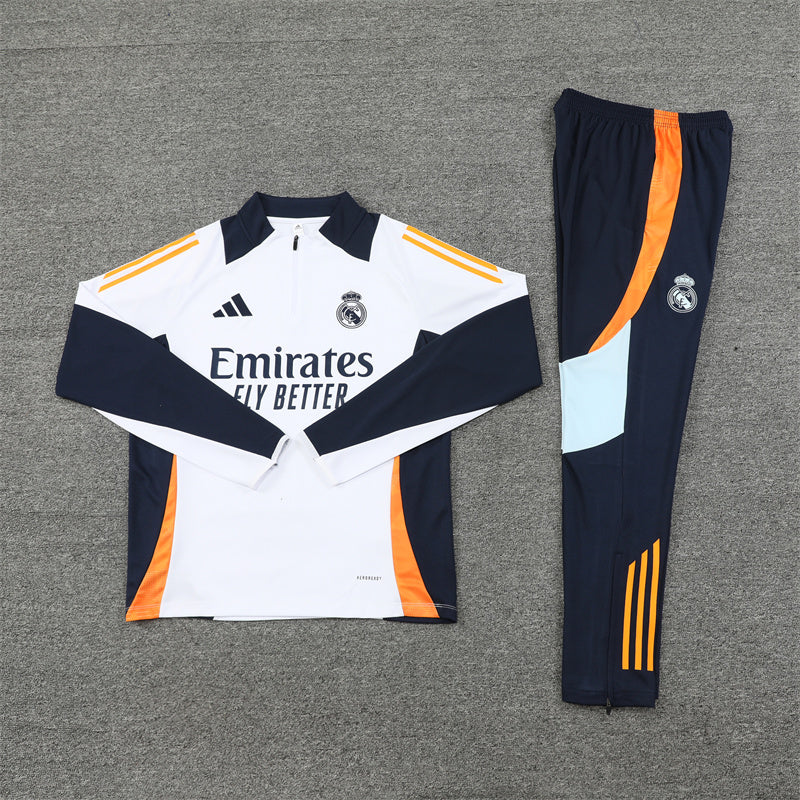 Real Madrid Tracksuit - White/Orange