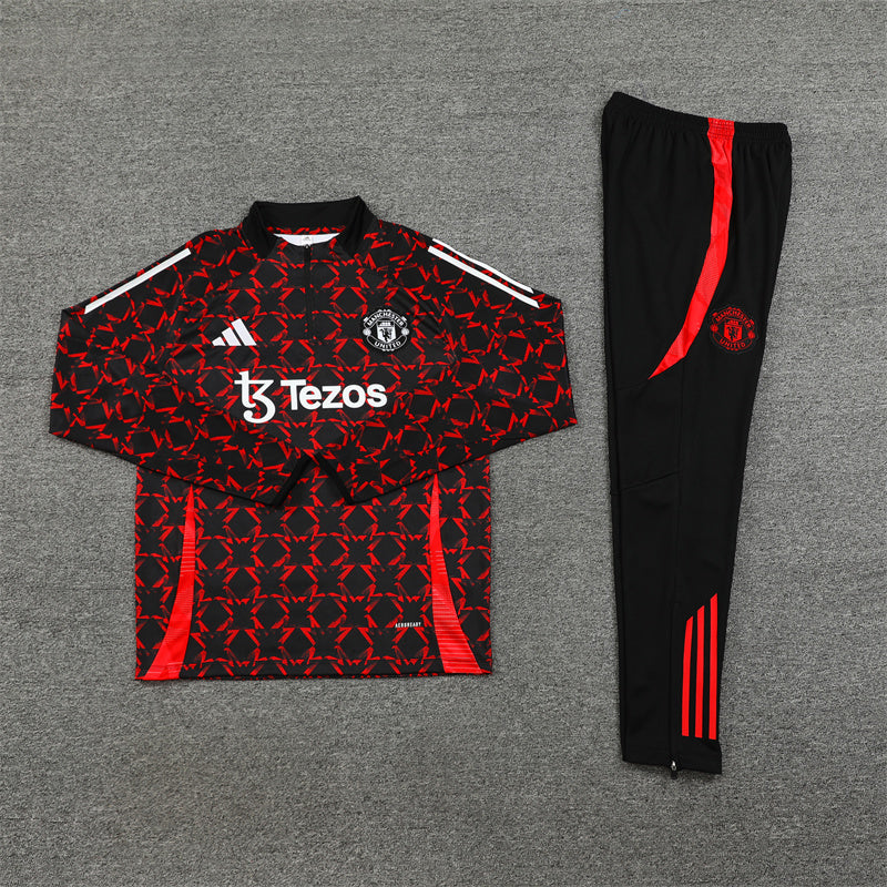 Manchester United Tracksuit  black and Red 2024/2025