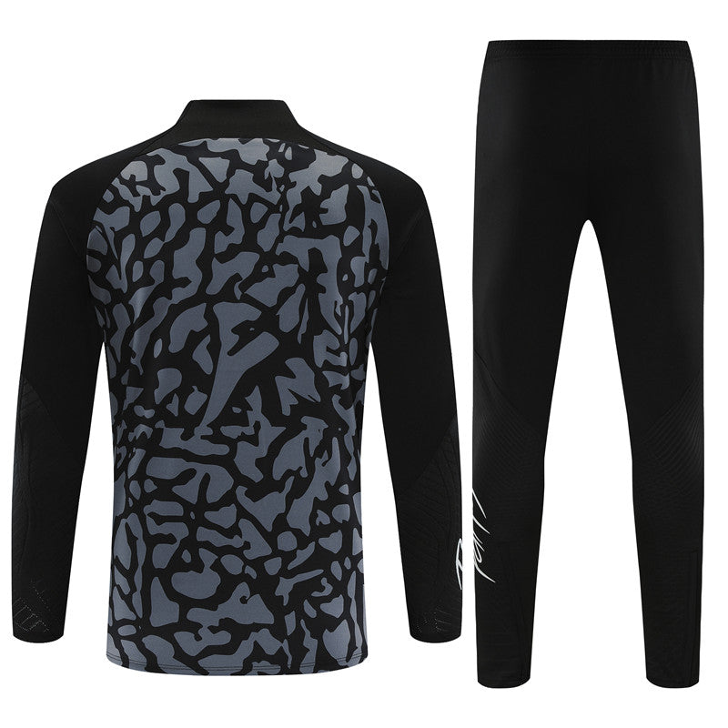 PSG 23-24  Gray Black Camo Style Tracksuit