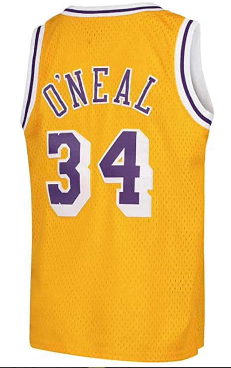 Youth Los Angeles Lakers Shaquille O`Neal Mitchell &amp; Ness Gold 1996-97 Hardwood Classics Swingman Jersey