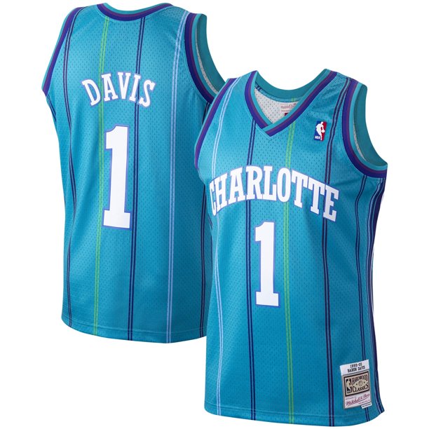 Men’s Baron Davis Charlotte Hornets Teal 1999-2000 Swingman Jersey By Mitchell &amp; Ness