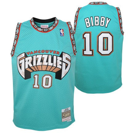 Youth Vancouver Grizzlies Mike Bibby Mitchell &amp; Ness Teal 1998-99 Hardwood Classics Swingman Jersey