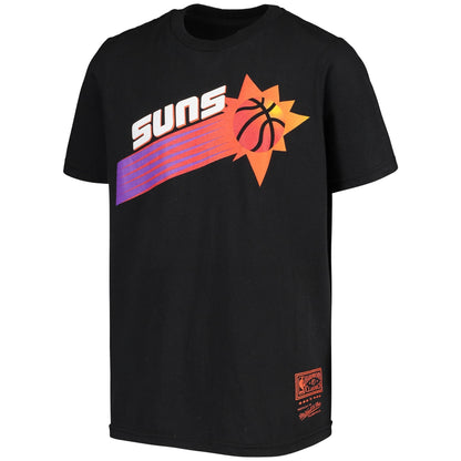 Phoenix Suns Mitchell &amp; Ness Youth Throwback Logo Hardwood Classics Burst T-Shirt - Black