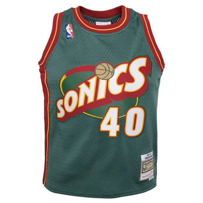 Youth Shawn Kemp Seattle Supersonics Mitchell &amp; Ness 1996-96 Green NBA Swingman Hardwood Classics Jersey