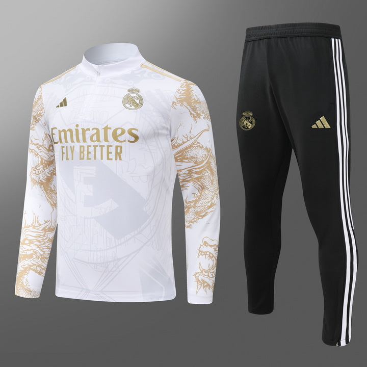 Real Madrid Tracksuit - White/Gold