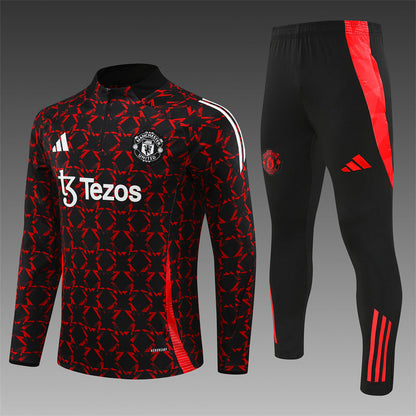 Manchester United Tracksuit  black and Red 2024/2025