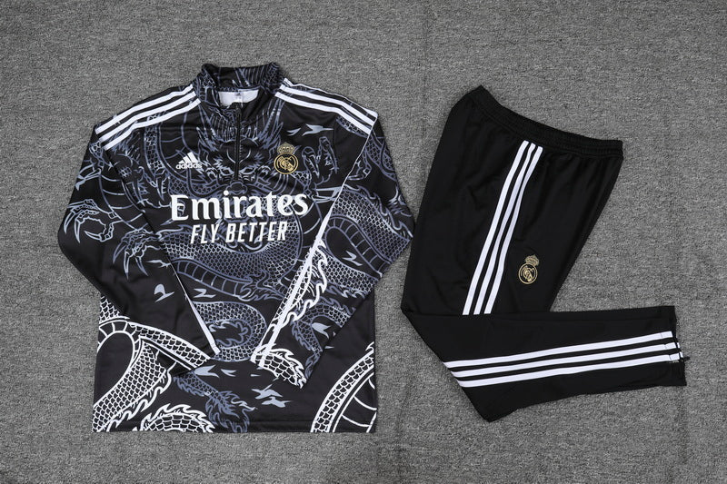 Real Madrid black Tracksuit Dragon Special edition