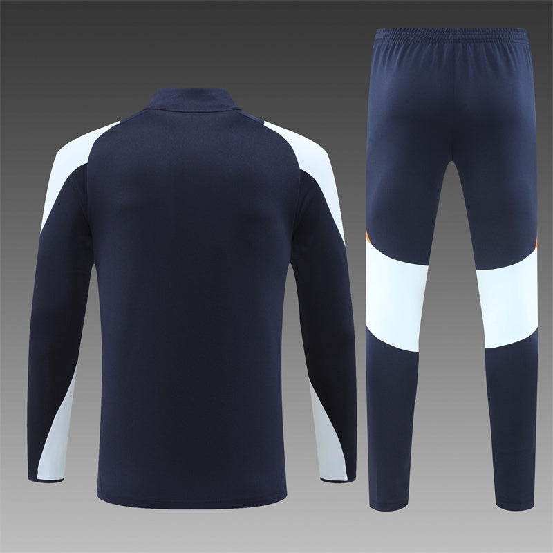 Real Madrid Tracksuit Navy/Grey/Orange