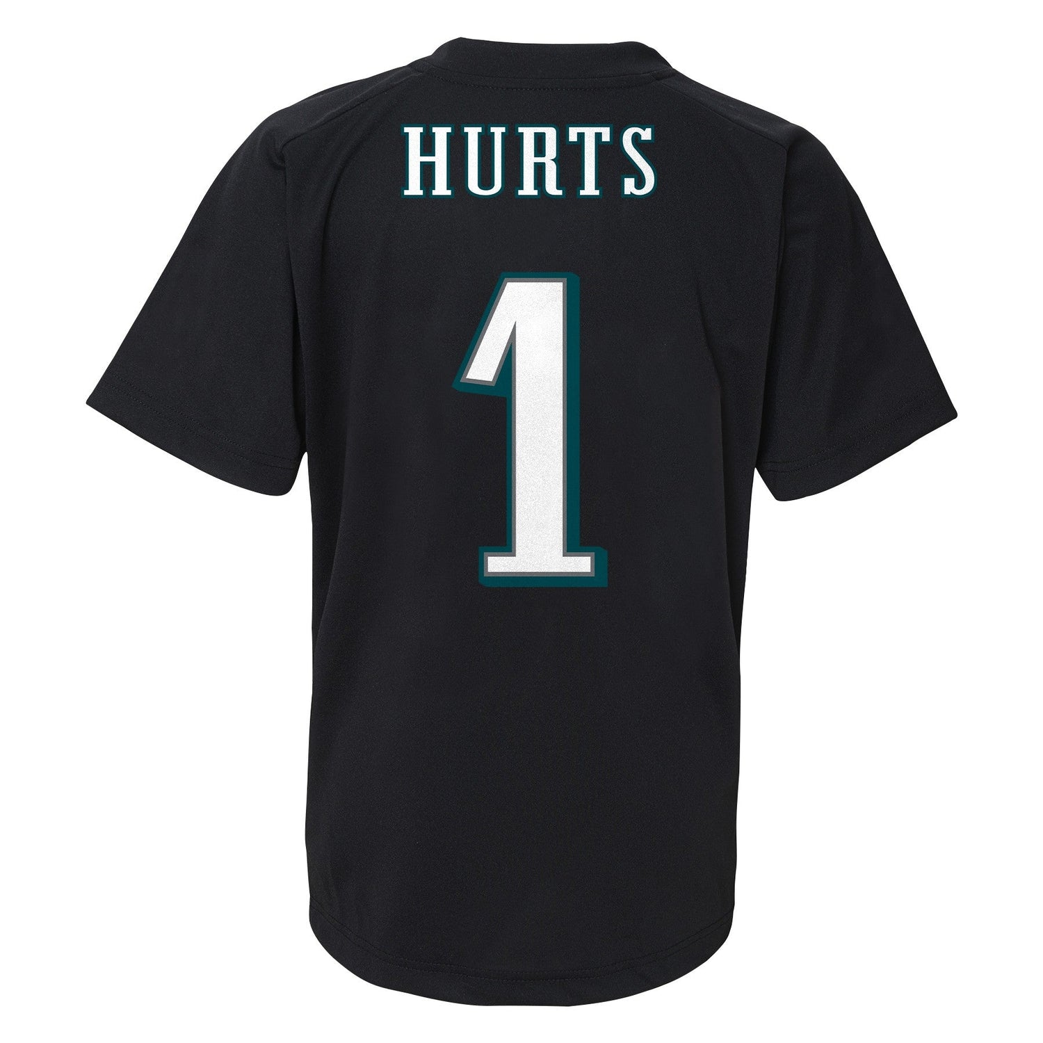 Youth Jalen Hurts Philadelphia Eagles Black V-Neck Performance Jersey Tee