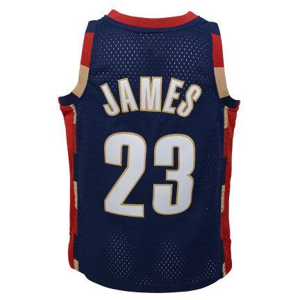 Youth Cleveland Cavaliers LeBron James Mitchell &amp; Ness Navy 2008-09 Hardwood Classics Swingman Jersey