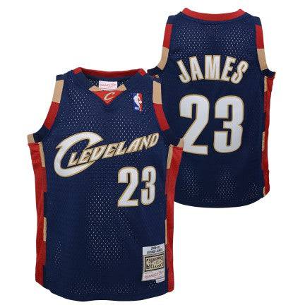 Youth Cleveland Cavaliers LeBron James Mitchell &amp; Ness Navy 2008-09 Hardwood Classics Swingman Jersey