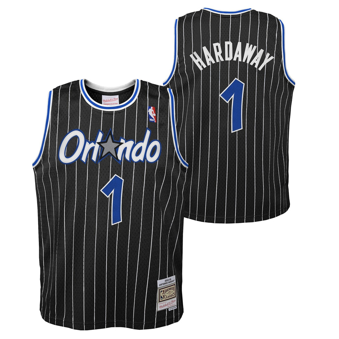 Youth Orlando Magic Anfernee  Penny Hardaway Mitchell &amp; Ness NBA Black Hardwood Classic Swingman Jersey