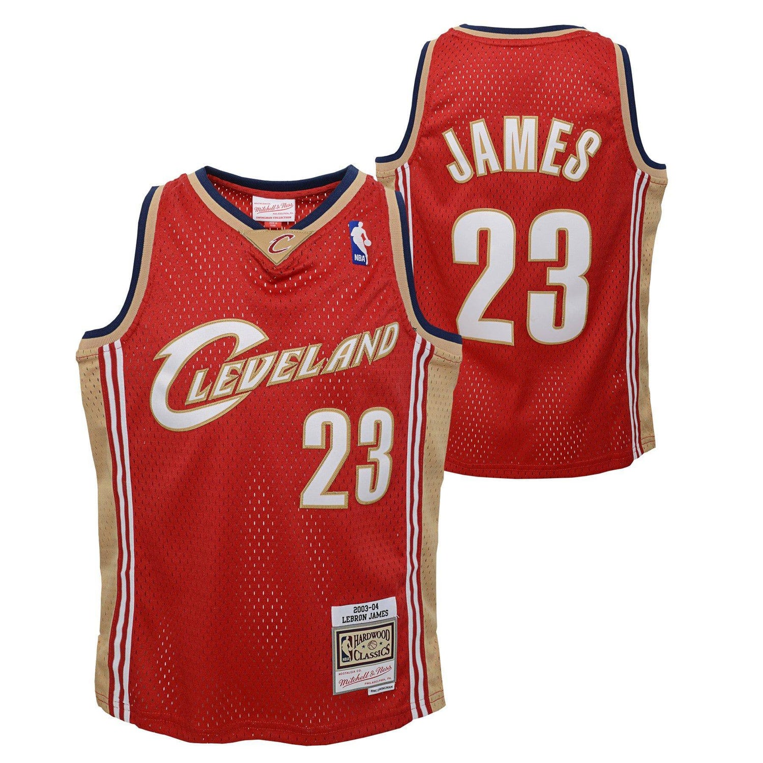 Youth Cleveland Cavaliers LeBron James Mitchell &amp; Ness Wine 2003-04 Hardwood Classics Swingman Jersey