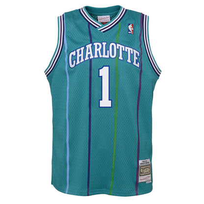 Youth Charlotte Hornets Muggsy Bogues Mitchell &amp; Ness Teal 1992-93 Hardwood Classics Swingman Jersey