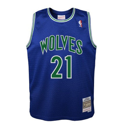 Youth Minnesota Timberwolves Kevin Garnett Mitchell &amp; Ness Blue 1995-96 Hardwood Classics Swingman Jersey