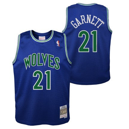 Youth Minnesota Timberwolves Kevin Garnett Mitchell &amp; Ness Blue 1995-96 Hardwood Classics Swingman Jersey