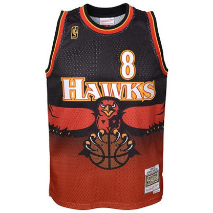 Youth Atlanta Hawks Steve Smith Mitchell &amp; Ness Black 1996-97 Hardwood Classics Swingman Jersey