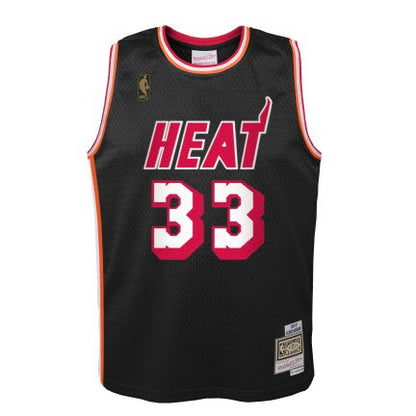 Youth Miami Heat Alonzo Mourning Mitchell &amp; Ness Black 1996-97 Hardwood Classics Jersey