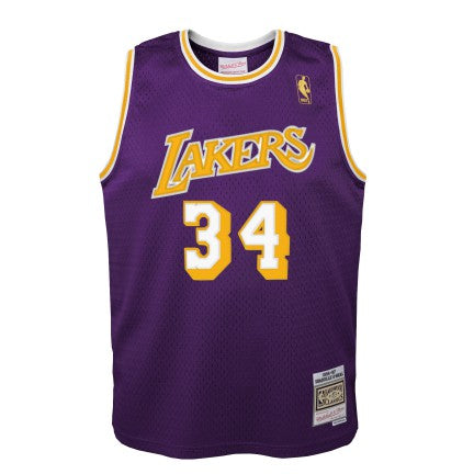 Youth Los Angeles Lakers Shaquille O`Neal Mitchell &amp; Ness Purple 1996-97 Hardwood Classics Swingman Jersey