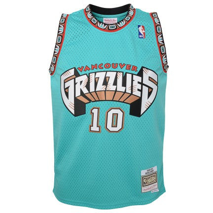 Youth Vancouver Grizzlies Mike Bibby Mitchell &amp; Ness Teal 1998-99 Hardwood Classics Swingman Jersey