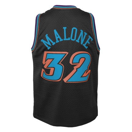 Youth Utah Jazz Karl Malone Mitchell &amp; Ness 1996-97 Hardwood Classics Reload 2.0 Swingman Jersey-Black