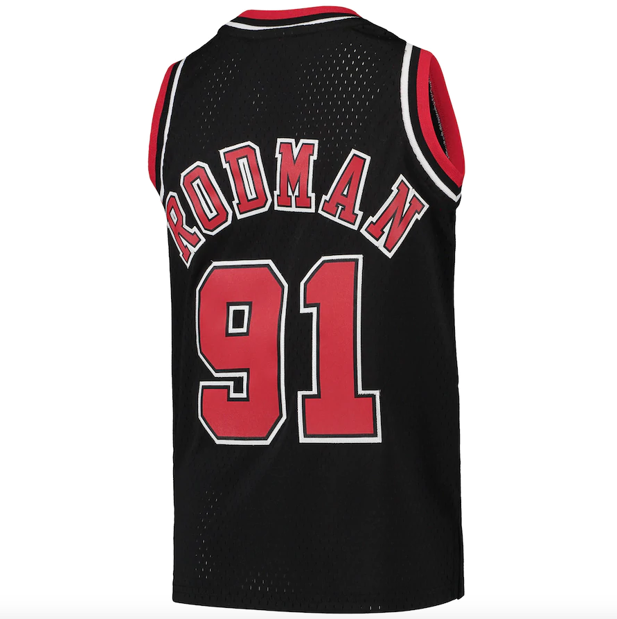 Youth Chicago Bulls Dennis Rodman Mitchell &amp; Ness Black 1997-98 Hardwood Classics Swingman Jersey