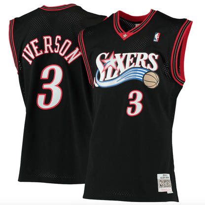 Men’s Allen Iverson Philadelphia 76ers 2000-2001 Swingman Black Jersey By Mitchell &amp; Ness