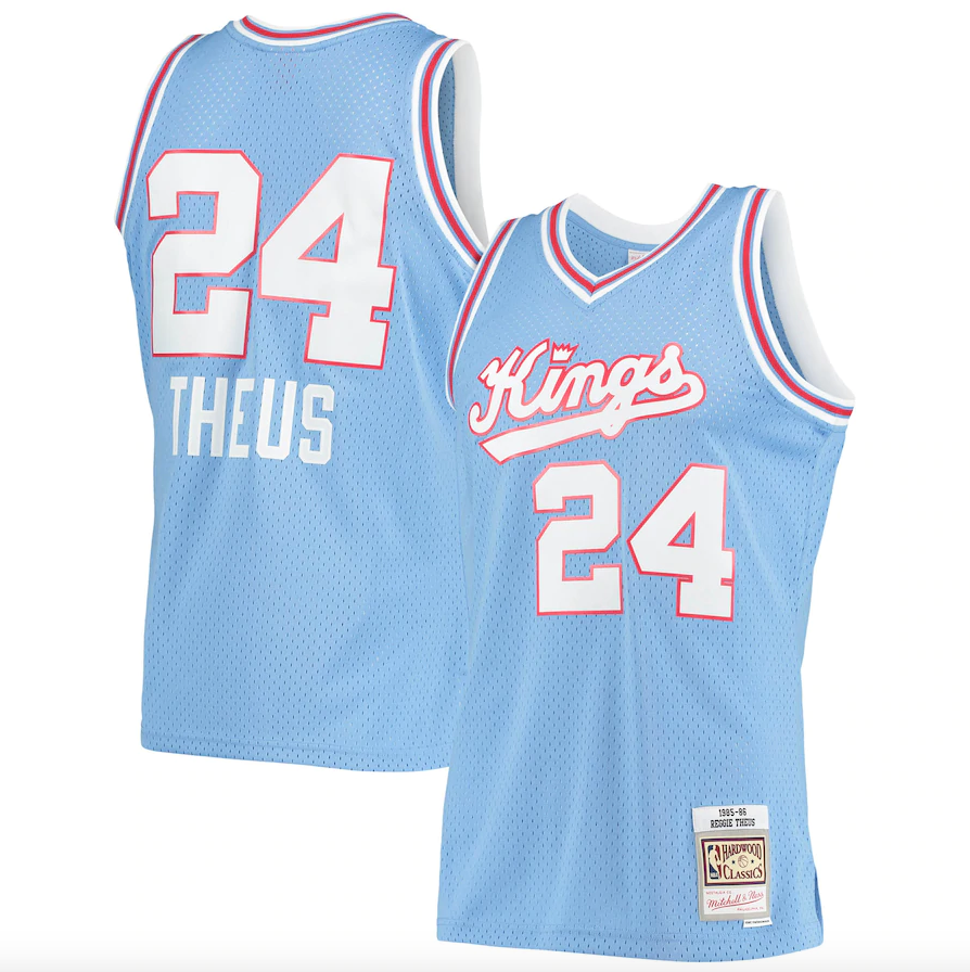 Men’s Reggie Theus Sacramento Kings 1985-86 Powder Blue Swingman Jersey By Mitchell &amp; Ness