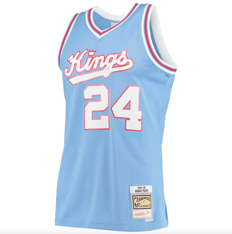 Men’s Reggie Theus Sacramento Kings 1985-86 Powder Blue Swingman Jersey By Mitchell &amp; Ness