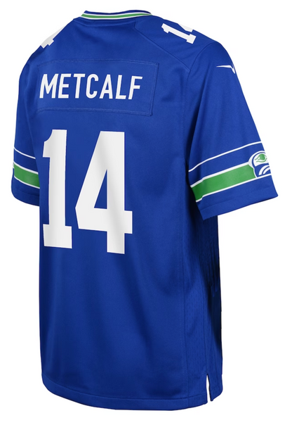 Youth Seattle Seahawks DK Metcalf Royal Blue Retro Throwback Nike Game Jersey