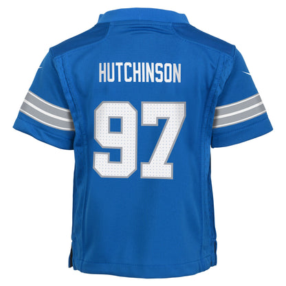 Preschool Detroit Lions Aidan Hutchinson Nike Blue Game Jersey