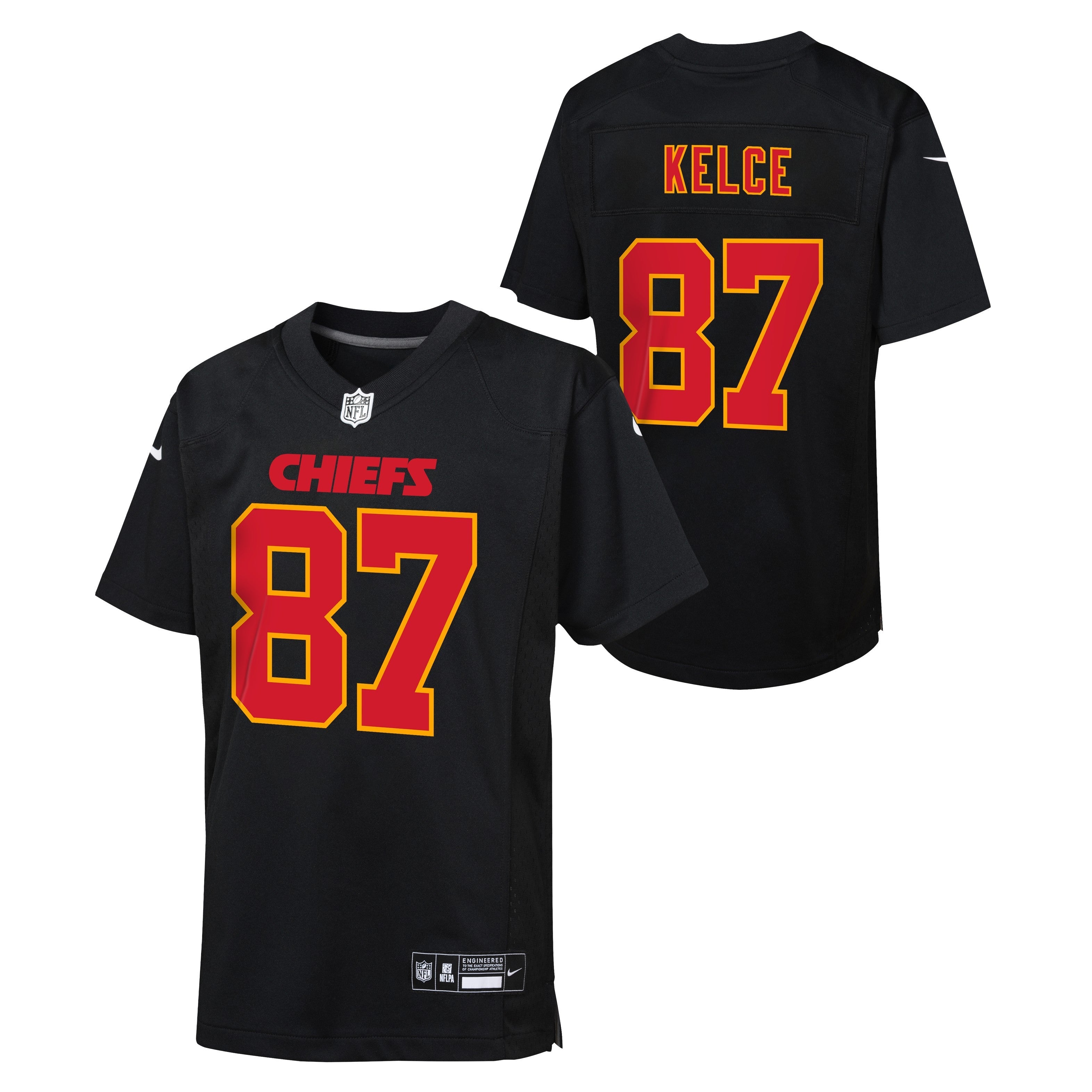 Youth Kansas City Chiefs Travis Kelce Nike Carbon Black Game Jersey