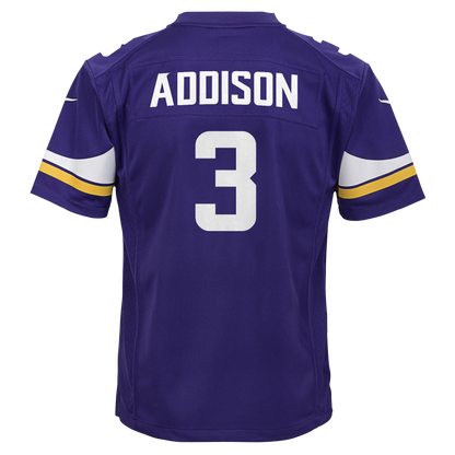 Youth Jordan Addison Minnesota Vikings Purple Nike Game Jersey