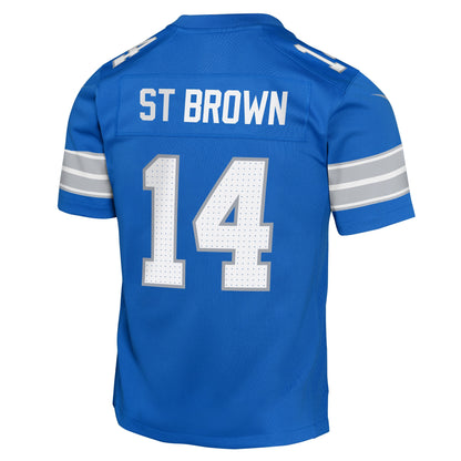 Youth Detroit Lions Amon-Ra St. Brown Nike Blue Game Jersey