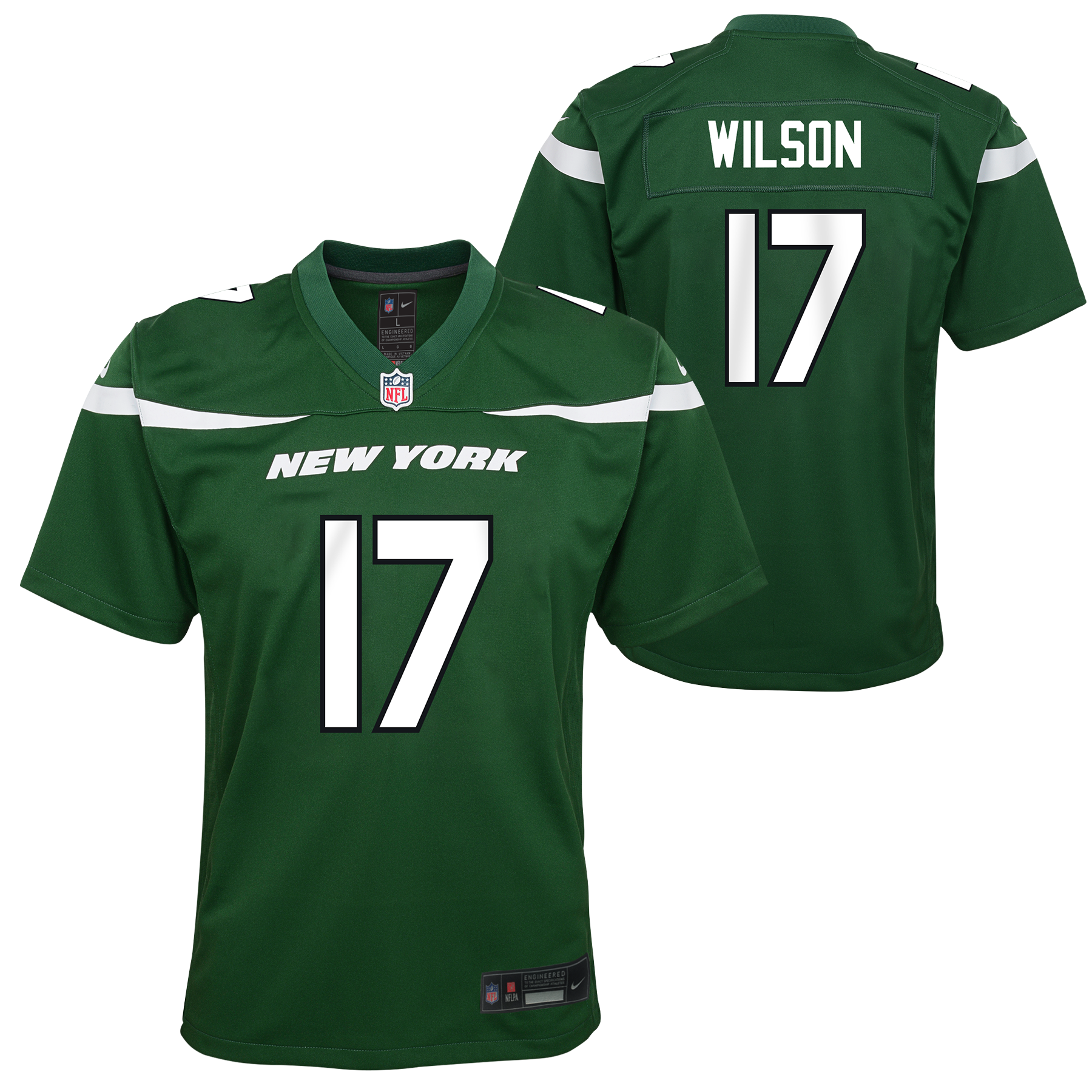 Youth Garrett Wilson New York Jets Nike Green Game Jersey