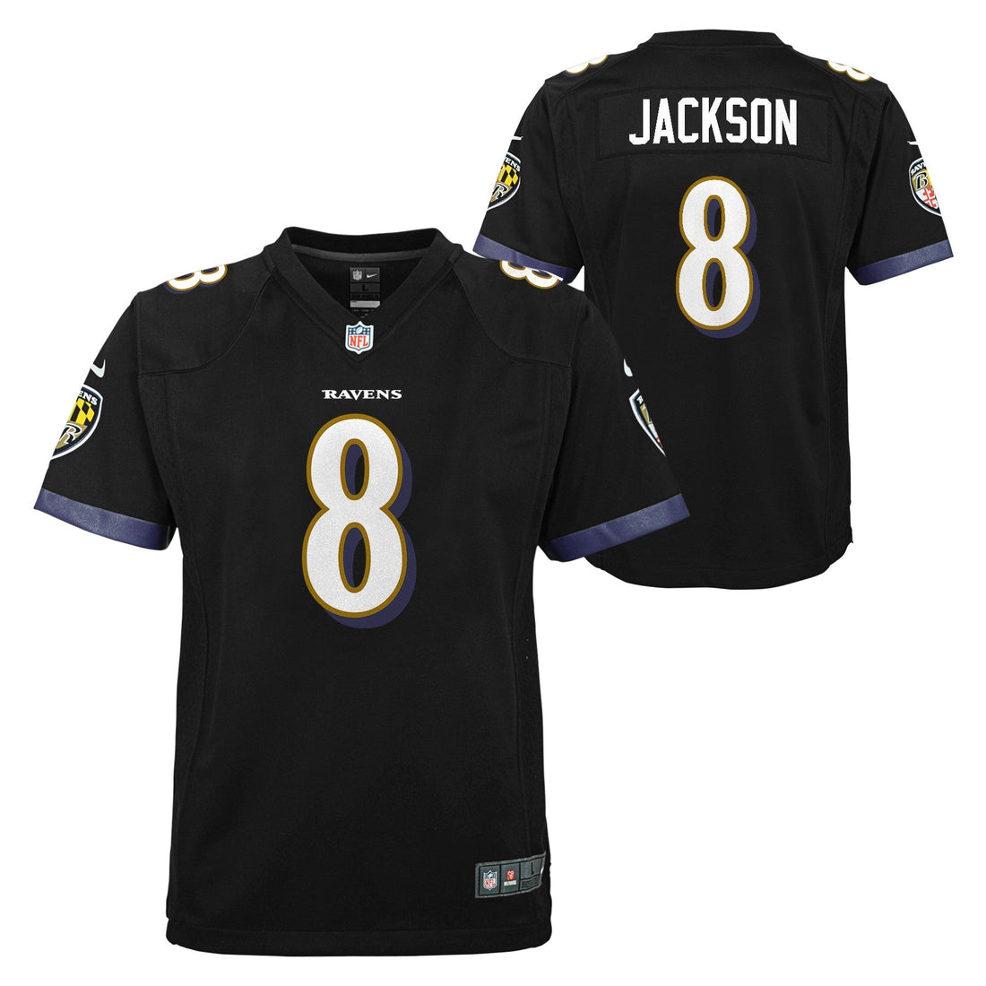 Youth Lamar Jackson Baltimore Ravens Nike Black Alternate Game Jersey